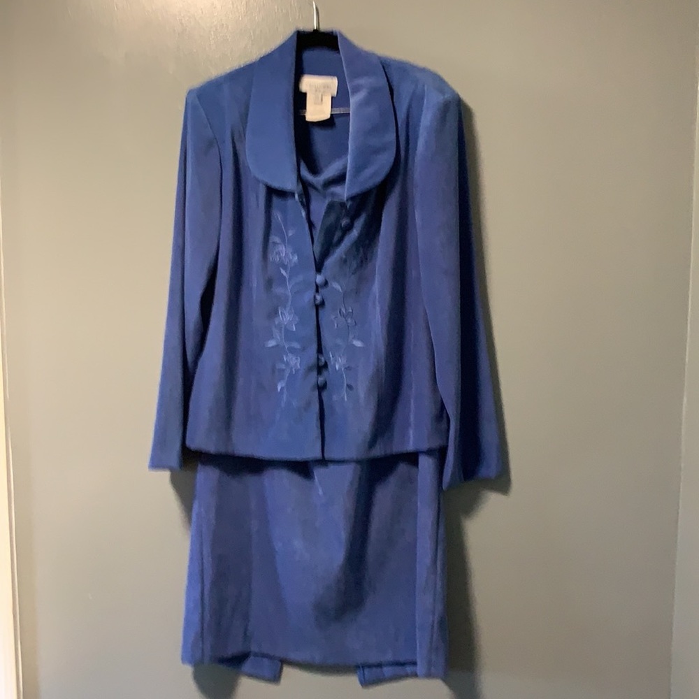 Miss Dorby, blue in color and size 14.  2pc suit.
